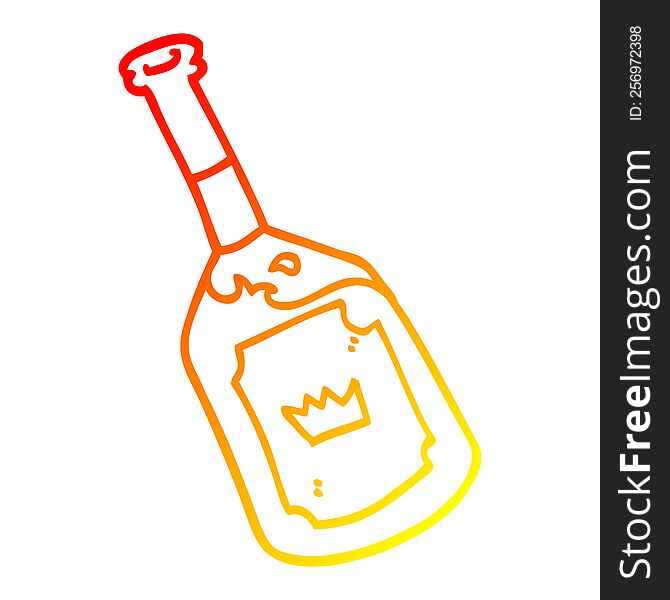 warm gradient line drawing of a cartoon alcoholic drink