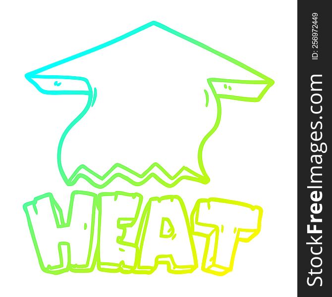 Cold Gradient Line Drawing Cartoon Heat Symbol