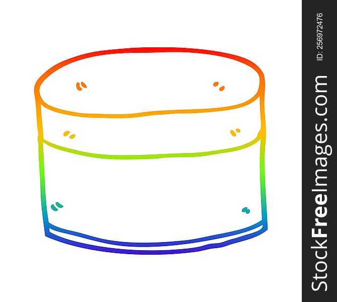 Rainbow Gradient Line Drawing Cartoon Pot