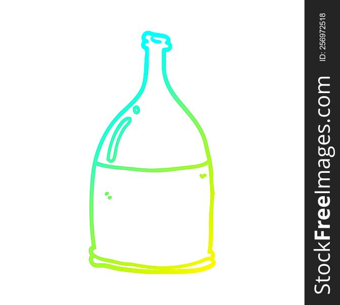 Cold Gradient Line Drawing Cartoon Bottle