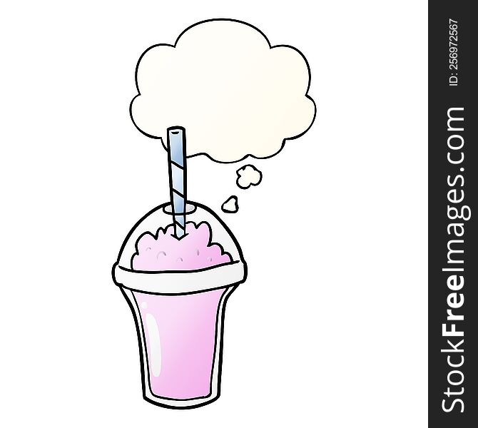 cartoon smoothie with thought bubble in smooth gradient style