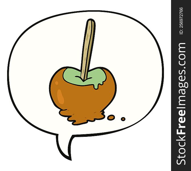 Cartoon Toffee Apple And Speech Bubble
