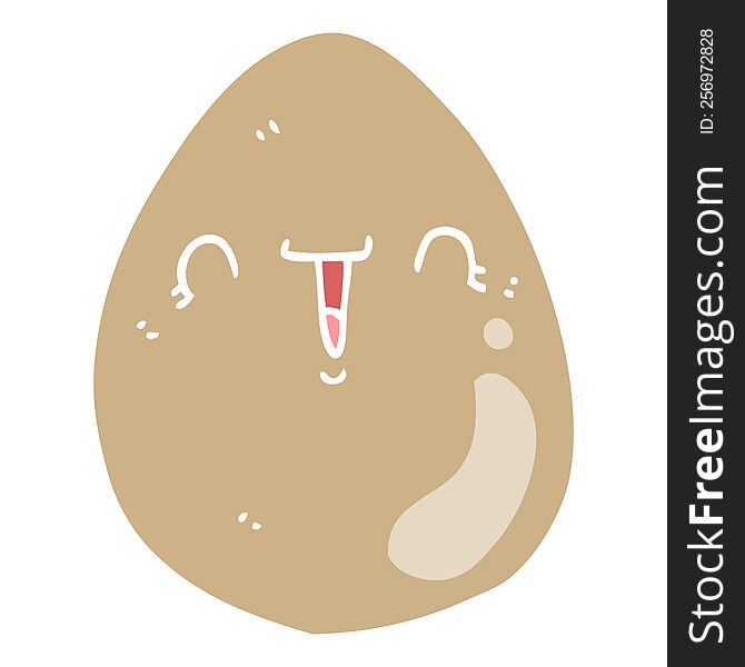 flat color style cartoon egg