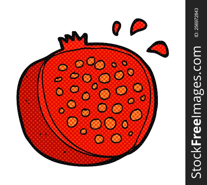 freehand drawn cartoon pomegranate