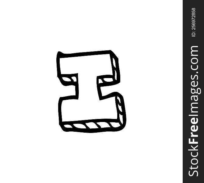 Line Drawing Cartoon Letter I