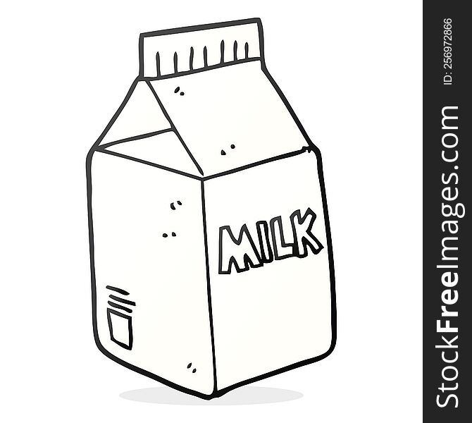 freehand drawn cartoon milk carton