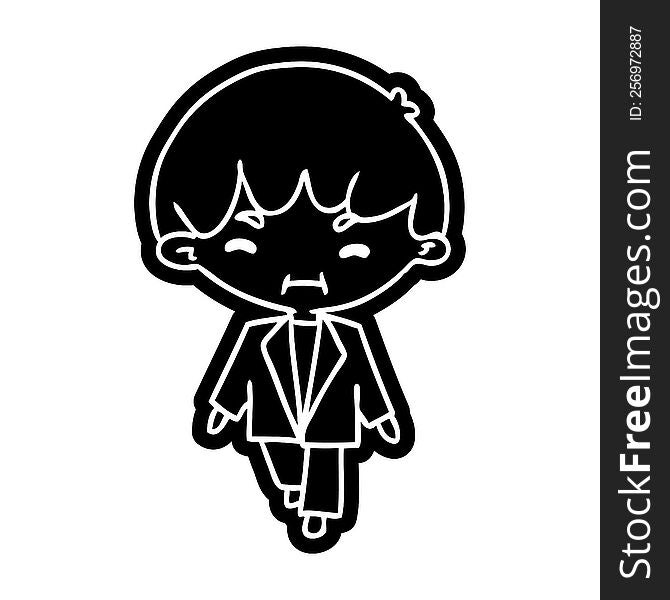 Cartoon Icon Kawaii Cute Boy In Suit