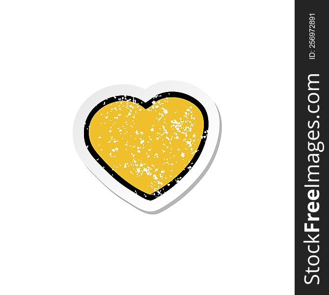 Distressed Sticker Of A Cartoon Love Heart