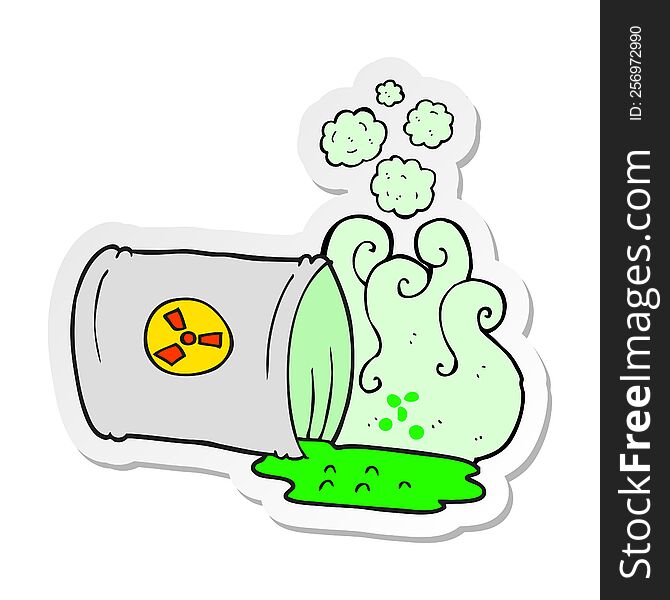 sticker of a cartoon nuclear waste