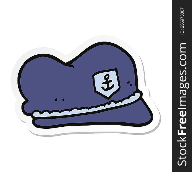 Sticker Of A Cartoon Sailor Hat