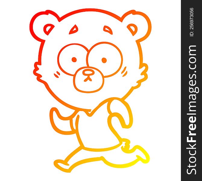 warm gradient line drawing surprised polar bear cartoon