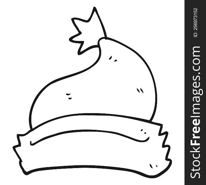 Black And White Cartoon Christmas Hat