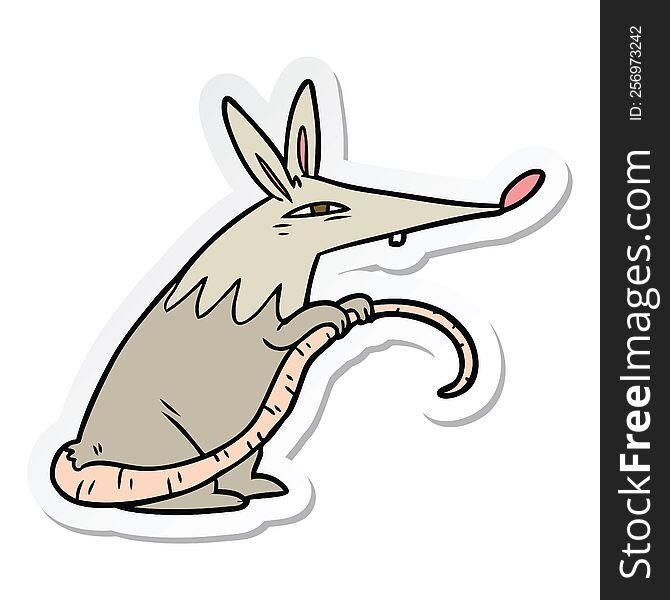 sticker of a cartoon rat