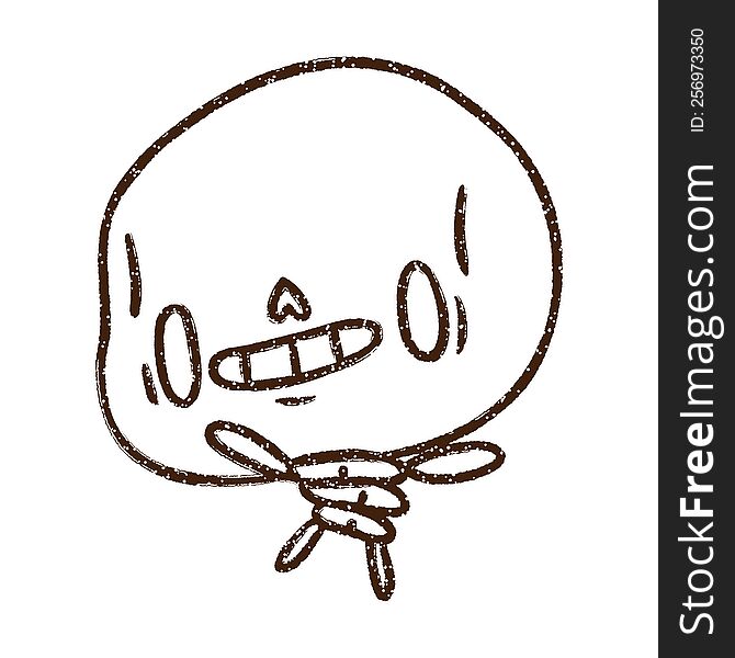 Cute Skeleton Charcoal Drawing