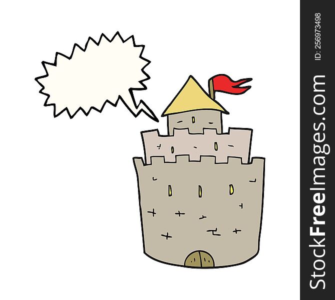 speech bubble cartoon castle