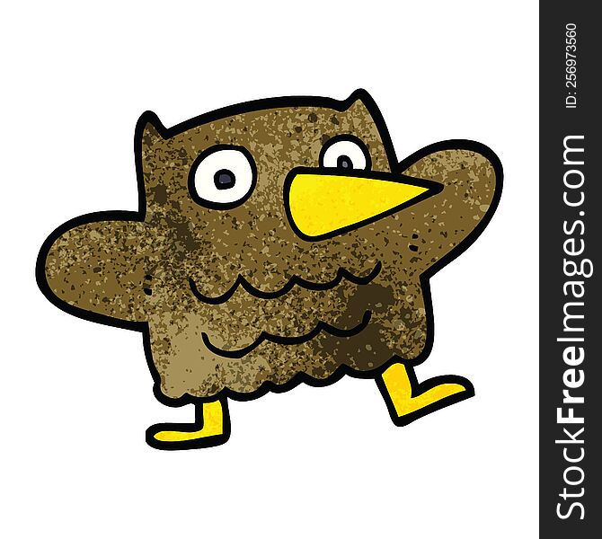 Funny Cartoon Doodle Owl