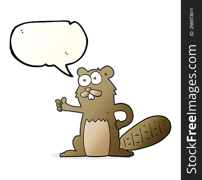 Speech Bubble Cartoon Beaver