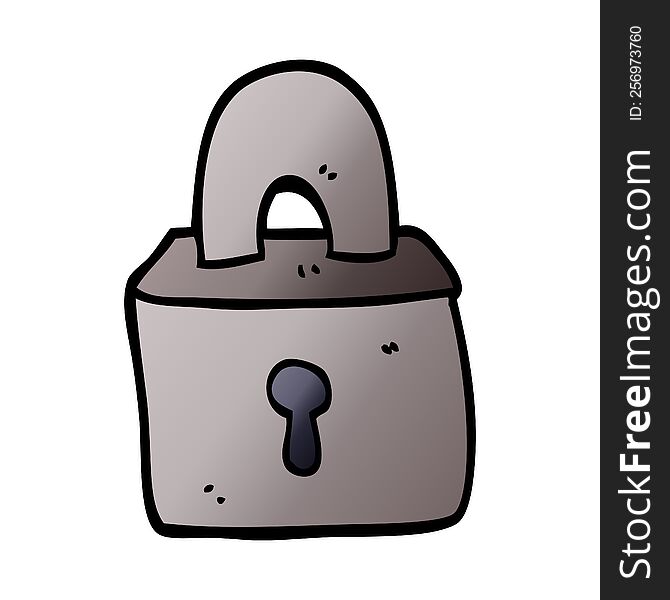 cartoon doodle padlock