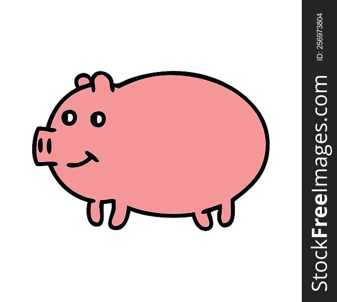 cute cartoon of a pig. cute cartoon of a pig