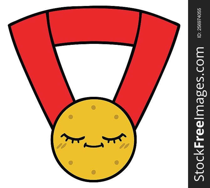 cute cartoon gold medal