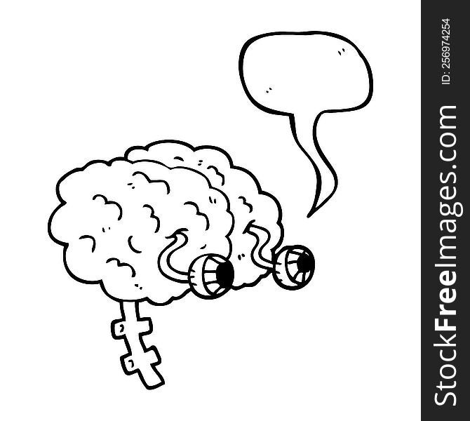 Speech Bubble Cartoon Brain