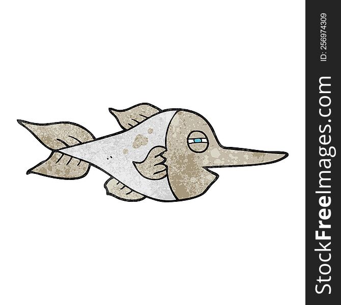 freehand drawn texture cartoon swordfish