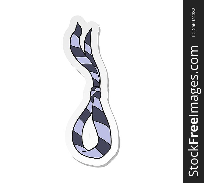 sticker of a cartoon business tie like noose