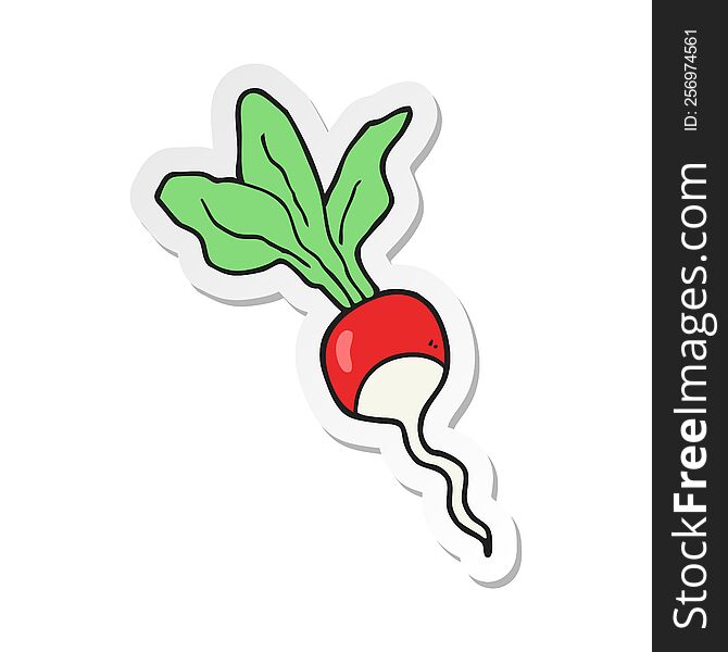 Sticker Of A Cartoon Radish