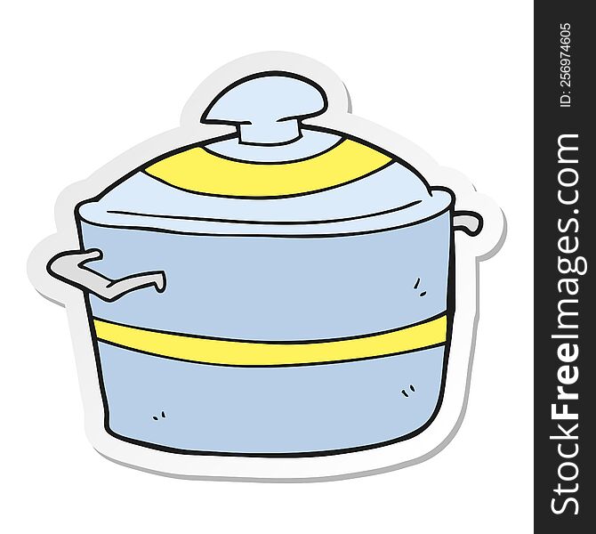 sticker of a cartoon cooking pot