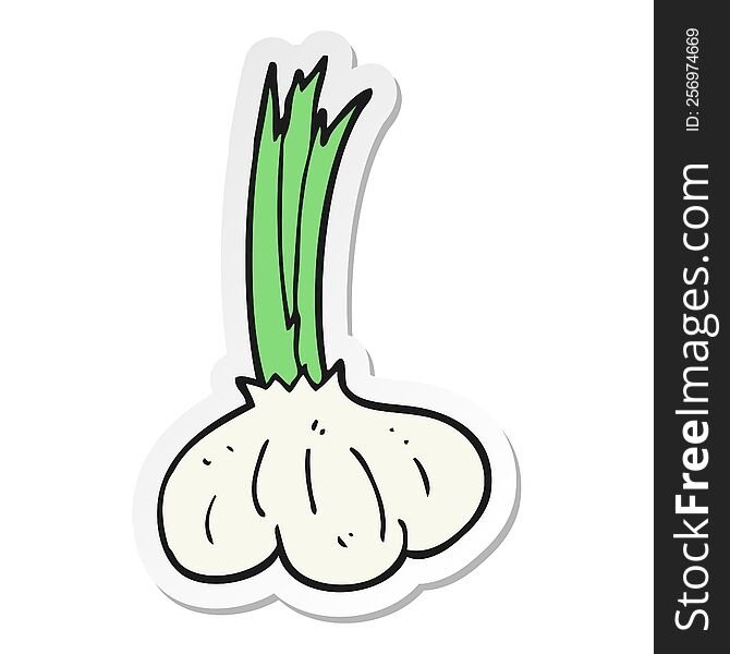 sticker of a cartoon garlic