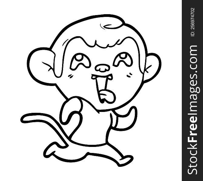 crazy cartoon monkey jogging. crazy cartoon monkey jogging