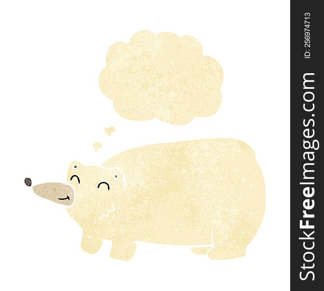 Funny Cartoon Polar Bear With Thought Bubble