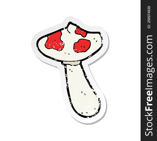 retro distressed sticker of a cartoon toadstool