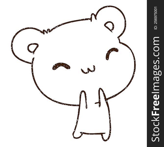 Teddy Bear Charcoal Drawing