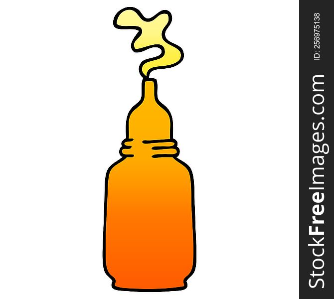 Quirky Gradient Shaded Cartoon Mustard Bottle