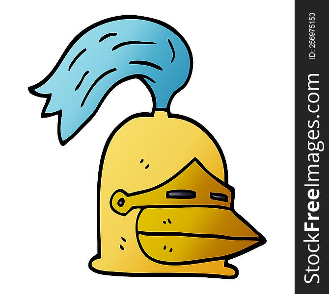 cartoon doodle golden helmet