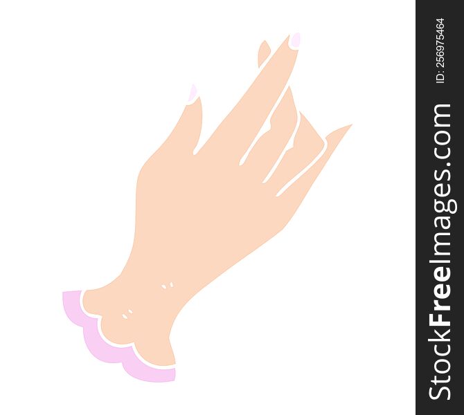 Flat Color Illustration Of A Cartoon Hand