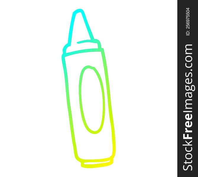 cold gradient line drawing of a cartoon coloring crayon