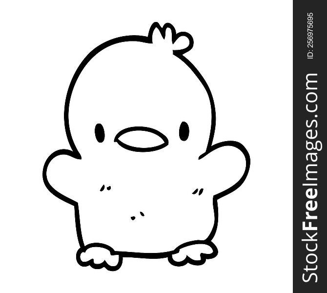 line drawing cartoon baby duck