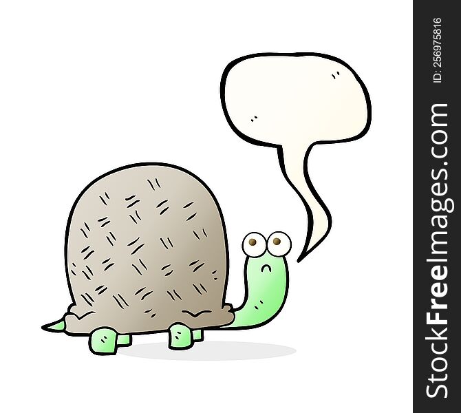 freehand drawn speech bubble cartoon sad turtle