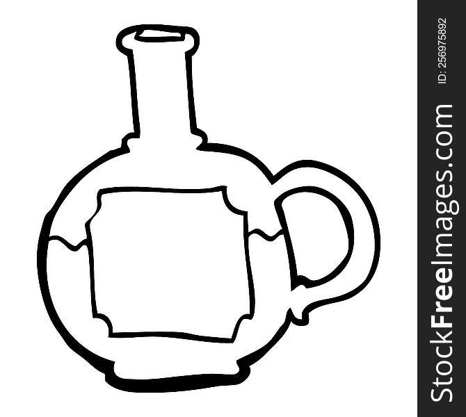 line drawing cartoon food bottle