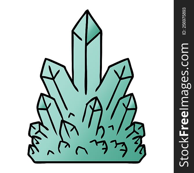 hand drawn gradient cartoon doodle of crystal gems