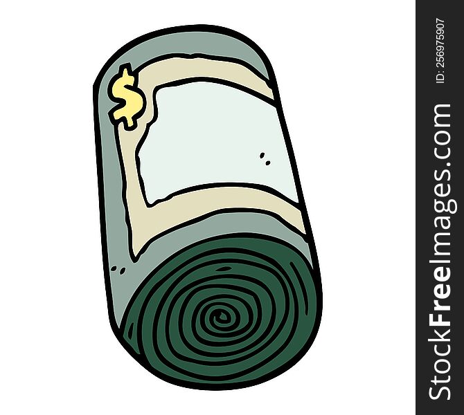 cartoon roll of money