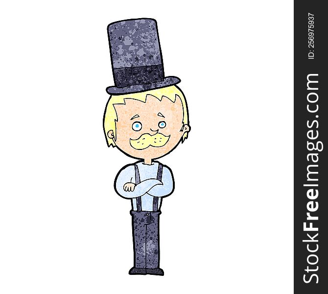 cartoon man in top hat