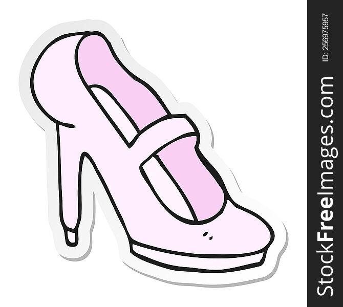 sticker of a cartoon high heeled shoe