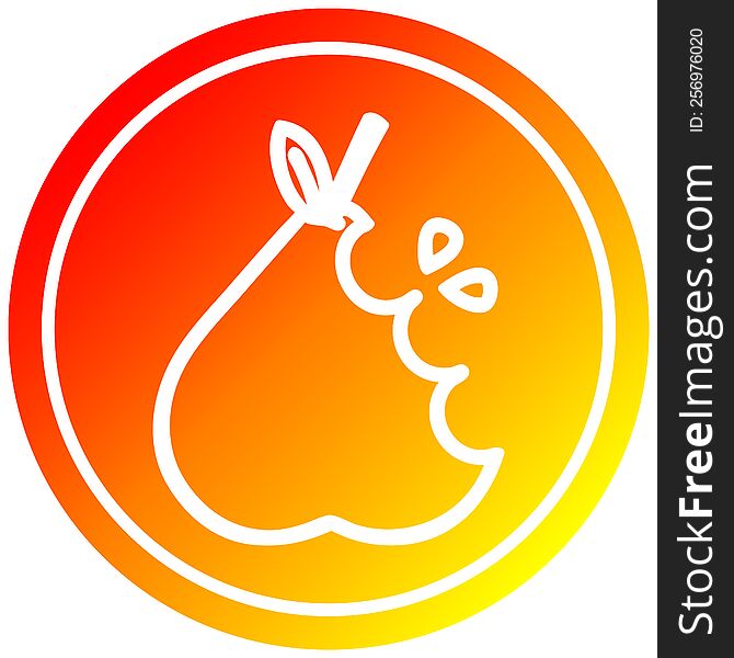 juicy pear circular icon with warm gradient finish. juicy pear circular icon with warm gradient finish