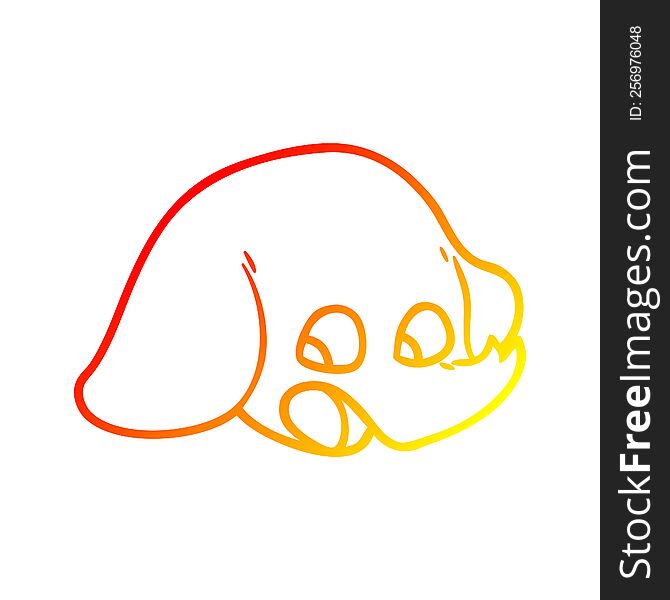 warm gradient line drawing of a shocked cartoon elephant face