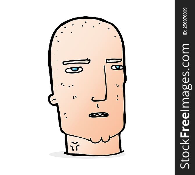 cartoon bald tough guy