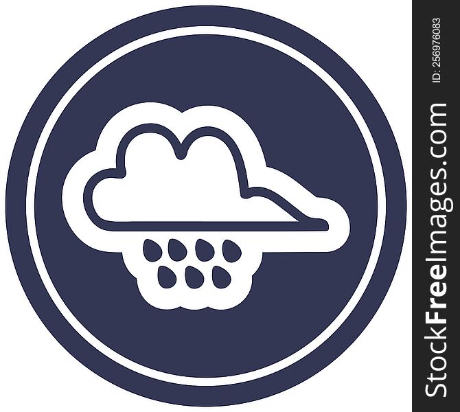 rain cloud circular icon symbol