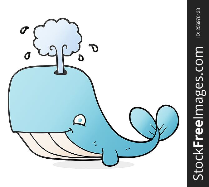 Cartoon Whale Spouting Water